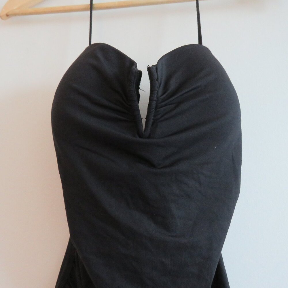 TOMMY BAHAMA Pearl Convertible One-Piece Swimsuit in Black Ruched - Size US 12 - Picture 3 of 13